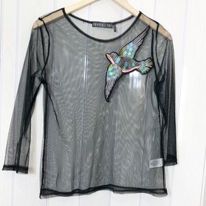 🌟 Potter’s Pot Sparrow Black Mesh Top Small